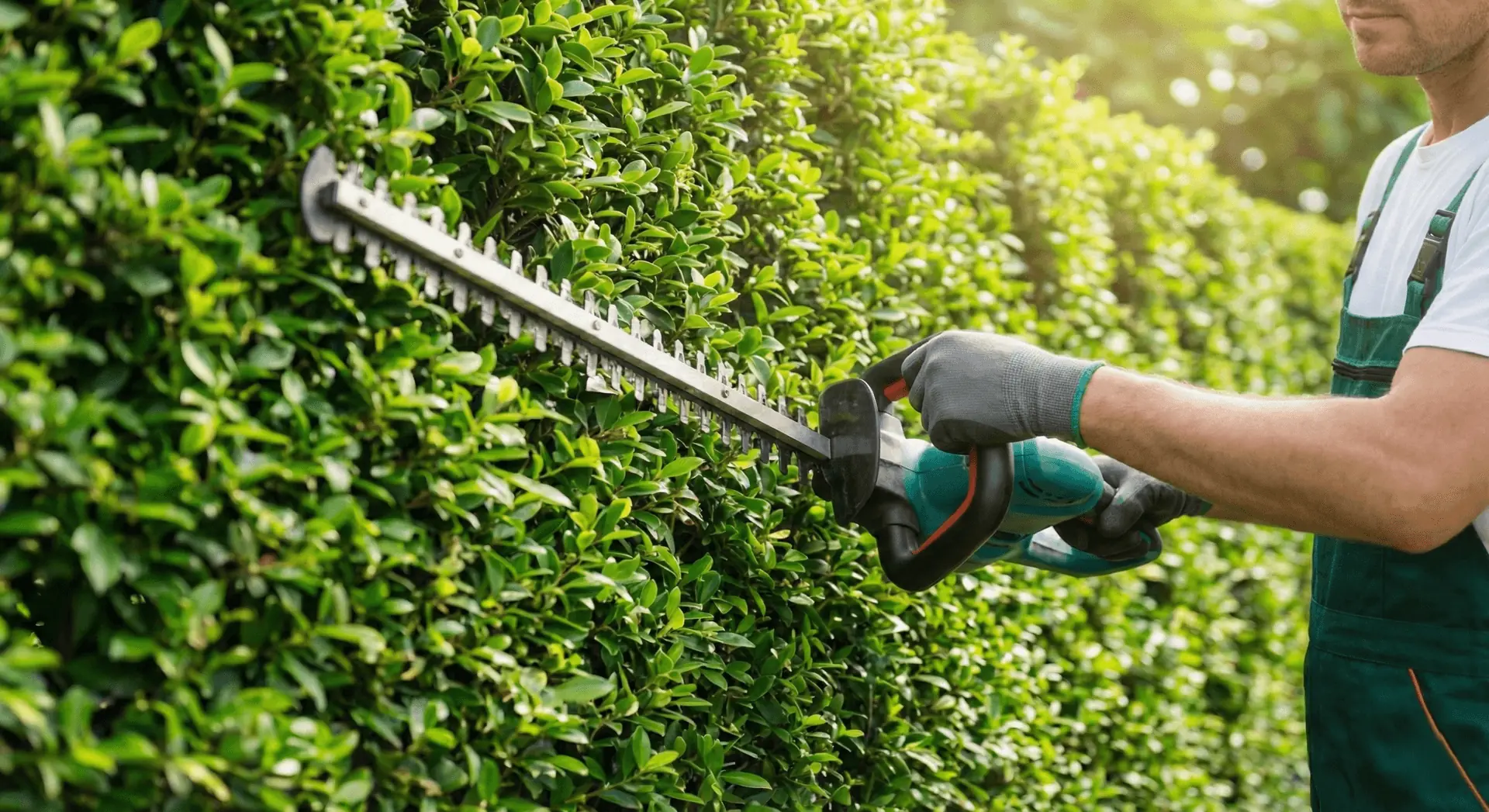 Perfectly trimmed hedge with crisp lines
